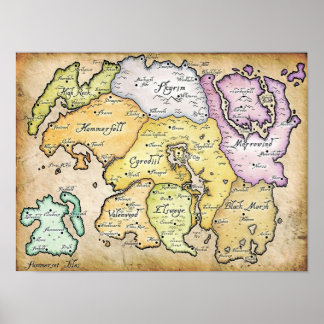 Karta i Tamriel Poster