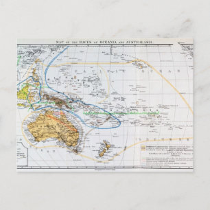 Karta i tävling Oceanien och Australasia Vykort