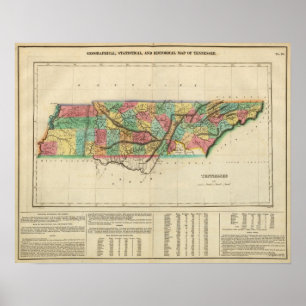 Karta i Tennessee Poster