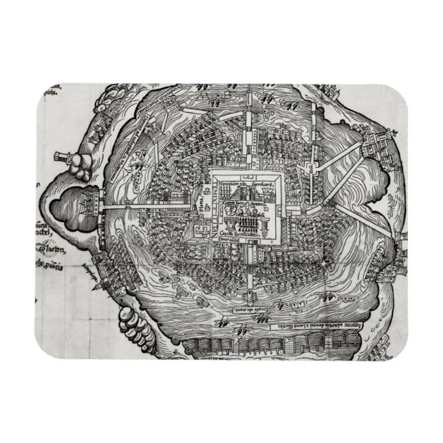 Karta i Tenochtitlan Magnet (Horisontell)