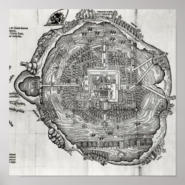 Karta i Tenochtitlan Poster (Framsidan)