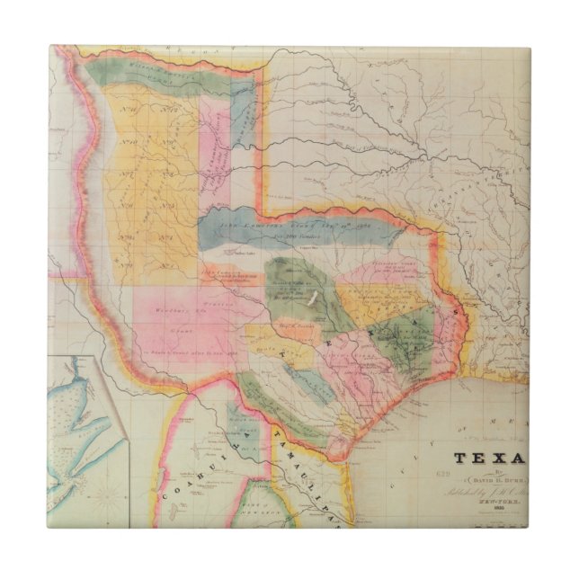 Karta i Texas | 1835 Kakelplatta (Framsidan)
