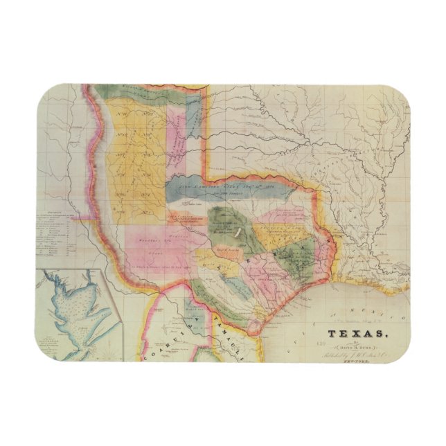 Karta i Texas | 1835 Magnet (Horisontell)