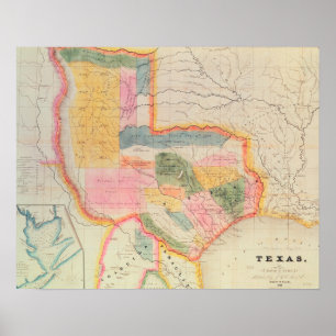 Karta i Texas   1835 Poster
