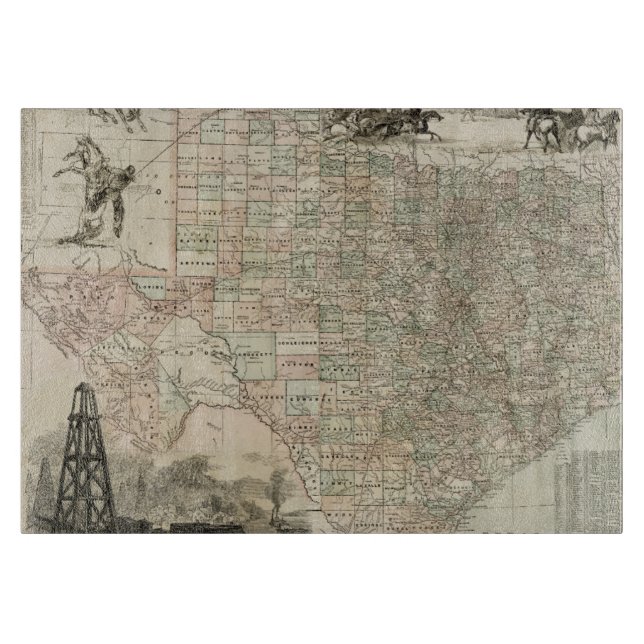 Karta i Texas med County Gräns (Framsidan)