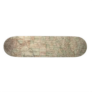 Karta i Texas med County Gräns Skateboard Bräda 20 Cm