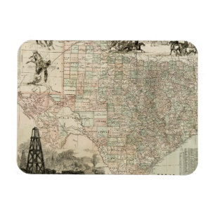 Karta i Texas med länet Gräns Magnet