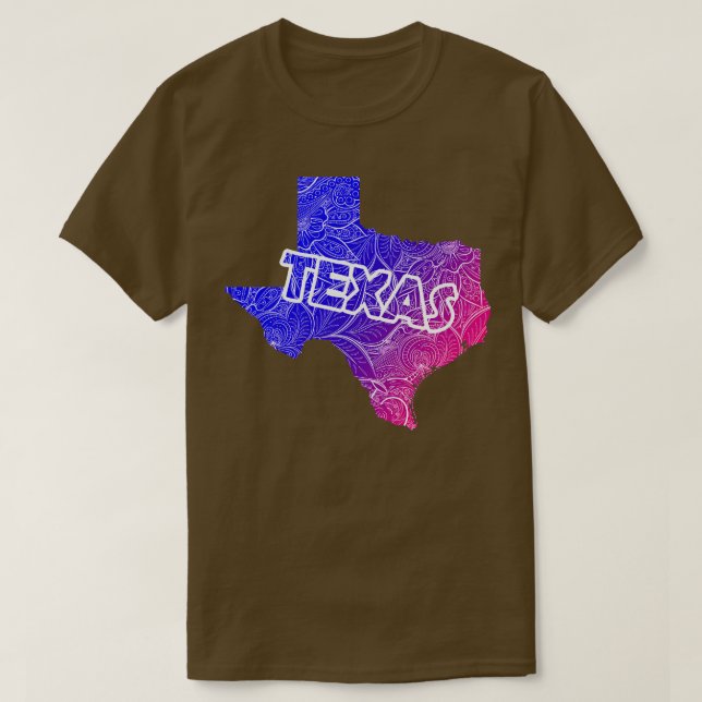 Karta i Texas med text i blu T Shirt (Design framsida)