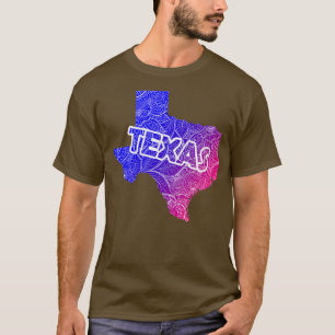 Karta i Texas med text i blu T Shirt