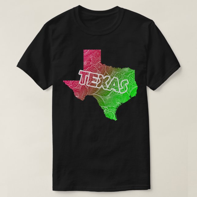 Karta i Texas med text i stift T Shirt (Design framsida)