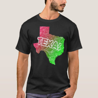 Karta i Texas med text i stift T Shirt
