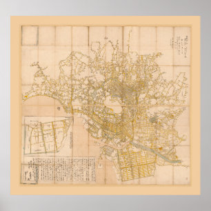Karta i Tokyo, Japan (1676) Poster