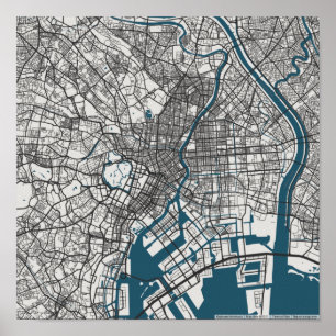 Karta i Tokyo Poster