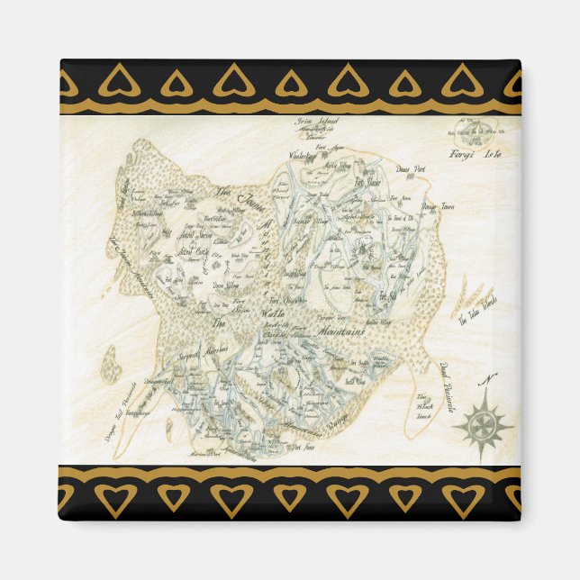 Karta i Trino, märkt Magnet (Framsidan)