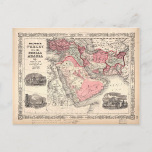 Karta i Turkiet (1864) Vykort