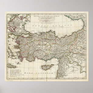 Karta i Turkiet Poster