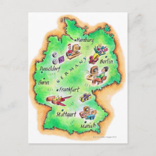Karta i Tyskland Vykort
