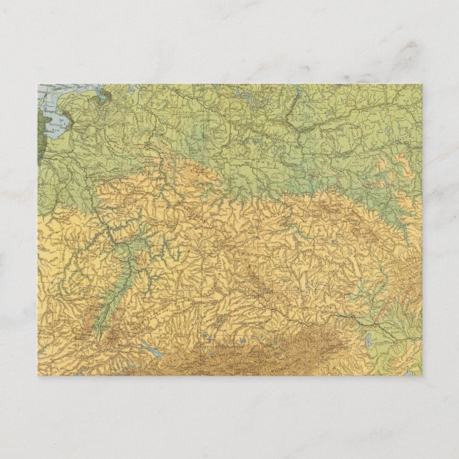 KARTA i TYSKLAND Vykort (Framsida)