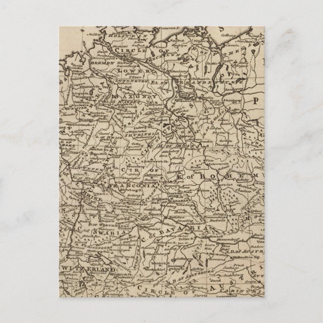 KARTA i TYSKLAND Vykort (Framsida)