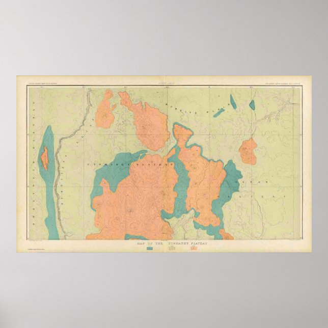 Karta i Uinkaretplatån Poster (Framsidan)