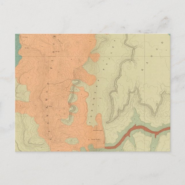 Karta i Uinkaretplatån söder om halva Vykort (Framsida)