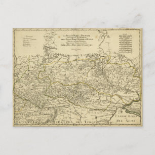 Karta i Ukraina av Guillaume Sanson (1674) Vykort