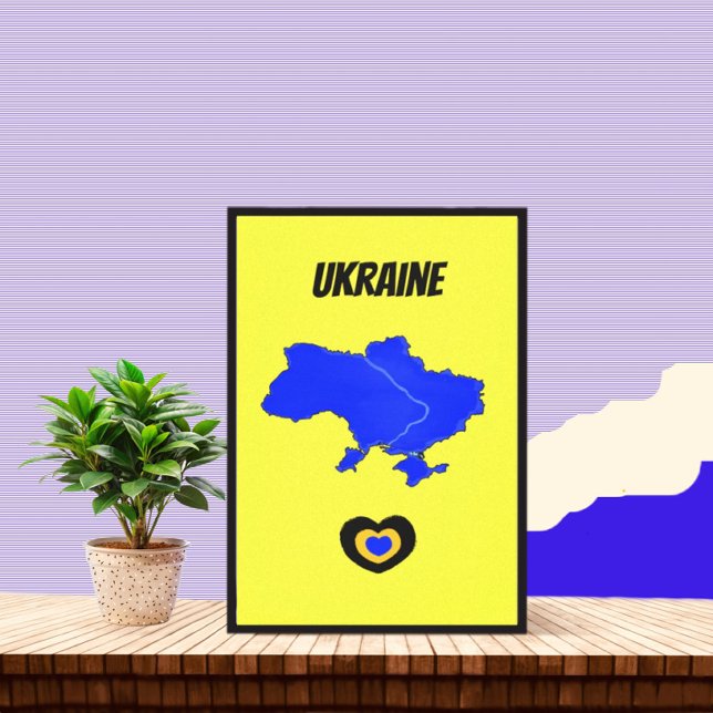 Karta i Ukraina Canvastryck (Skapare uppladdad)