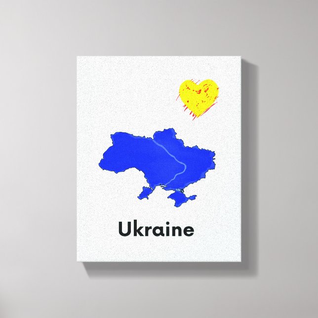 Karta i Ukraina Canvastryck (Framsida)