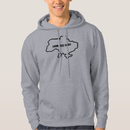 Karta i Ukraina med Anpassningsbar text. Anpassade Hoodie