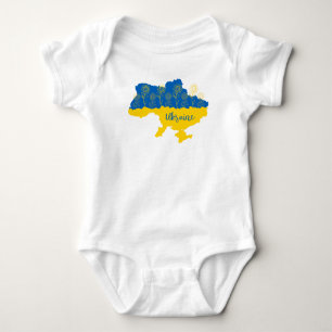 Karta i Ukraina med solros och ukrainsk flagga T Shirt