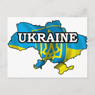 Karta i Ukraina Vykort