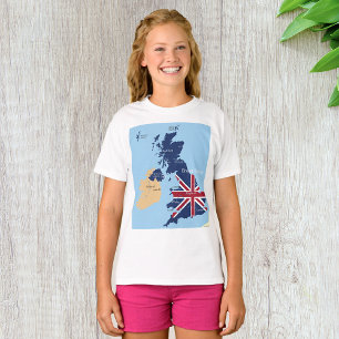 Karta i Underbar Britain Girls T-Shirt