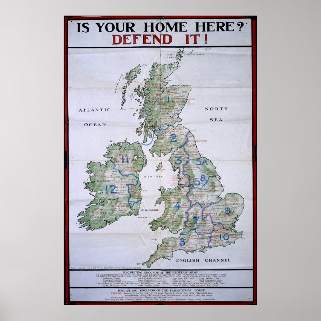 Karta i Underbar Storbritannien - försvara det Poster (Framsidan)