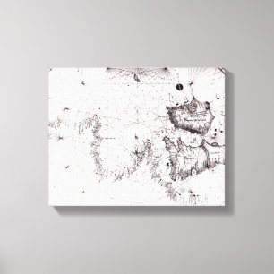 Karta i Underbar Storbritannien, Frankrike och Spa Canvastryck