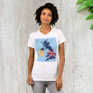 Karta i Underbar UK Womens T-Shirt