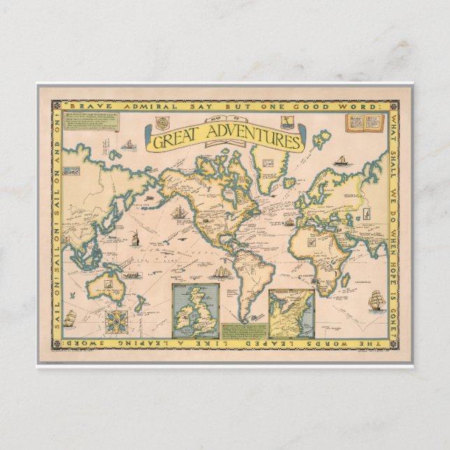 KARTA i UNDERBARA ÄVENTYR Vykort (Framsida)