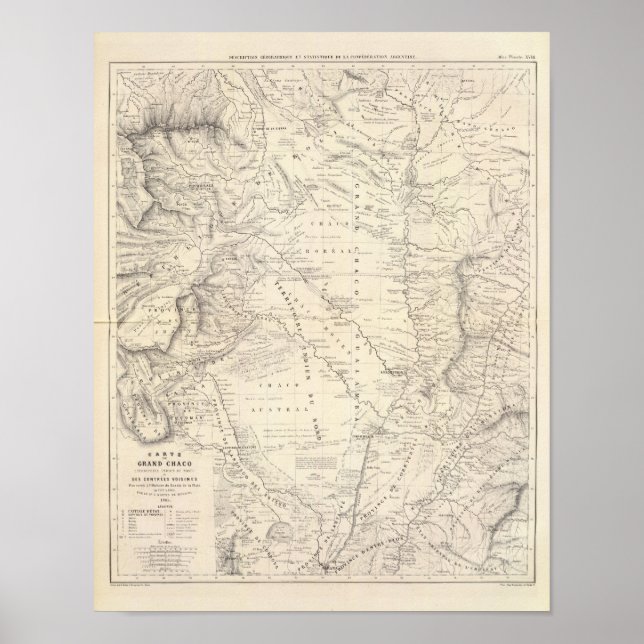 Karta i Underbara Chaco och angränsande områden Poster (Framsidan)