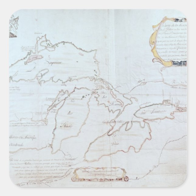 KARTA i UNDERBARA SJÖAR Fyrkantigt Klistermärke (Framsida)