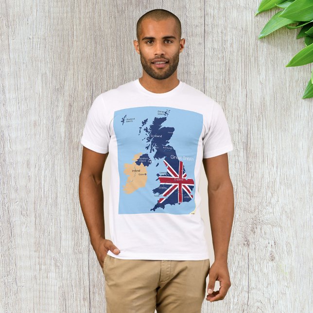 Karta i Underbara Storbritannien Manar T-Shirt (Skapare uppladdad)