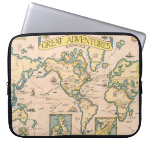 Karta i Underbarare Äventyr Laptop Fodral