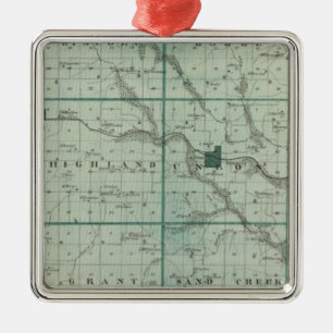 Karta i Union County, delstaten Iowa Julgransprydnad Metall