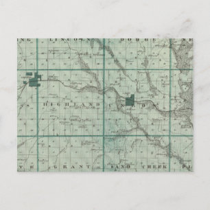 Karta i Union County, delstaten Iowa Vykort