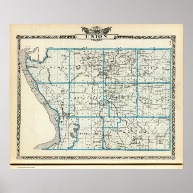 Karta i Union County Poster (Framsidan)