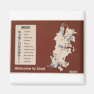 Karta i Unst, Shetlandsöarna Irland Magnet