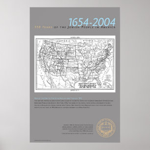 Karta i USA på engelska och jiddisch, 1912 Poster