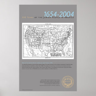 Karta i USA på engelska och jiddisch, 1912 Poster