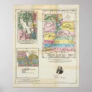 Karta i Utah Poster