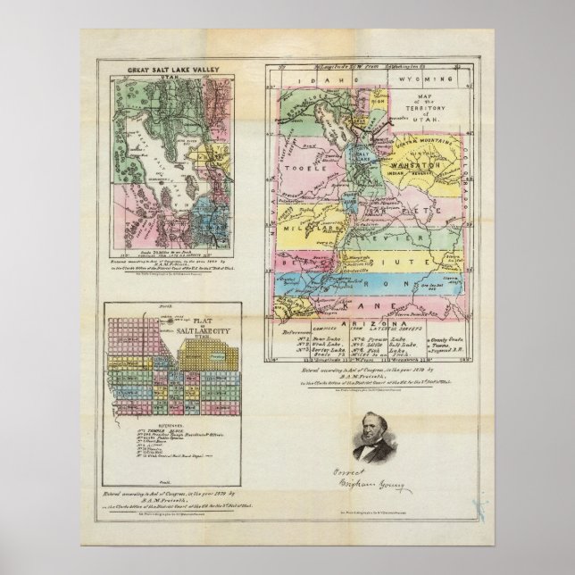 Karta i Utah Poster (Framsidan)