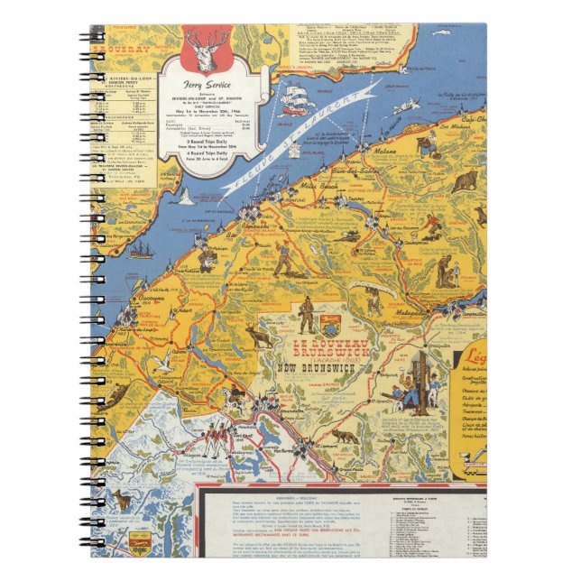 Karta i Vacanes, Quebec, Gaspesie (Kanada) Anteckningsbok (Framsidan)