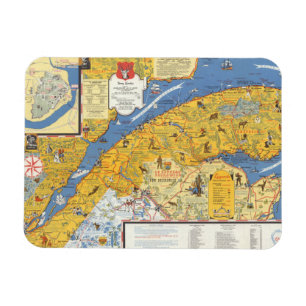 Karta i Vacanes, Quebec, Gaspesie (Kanada) Magnet